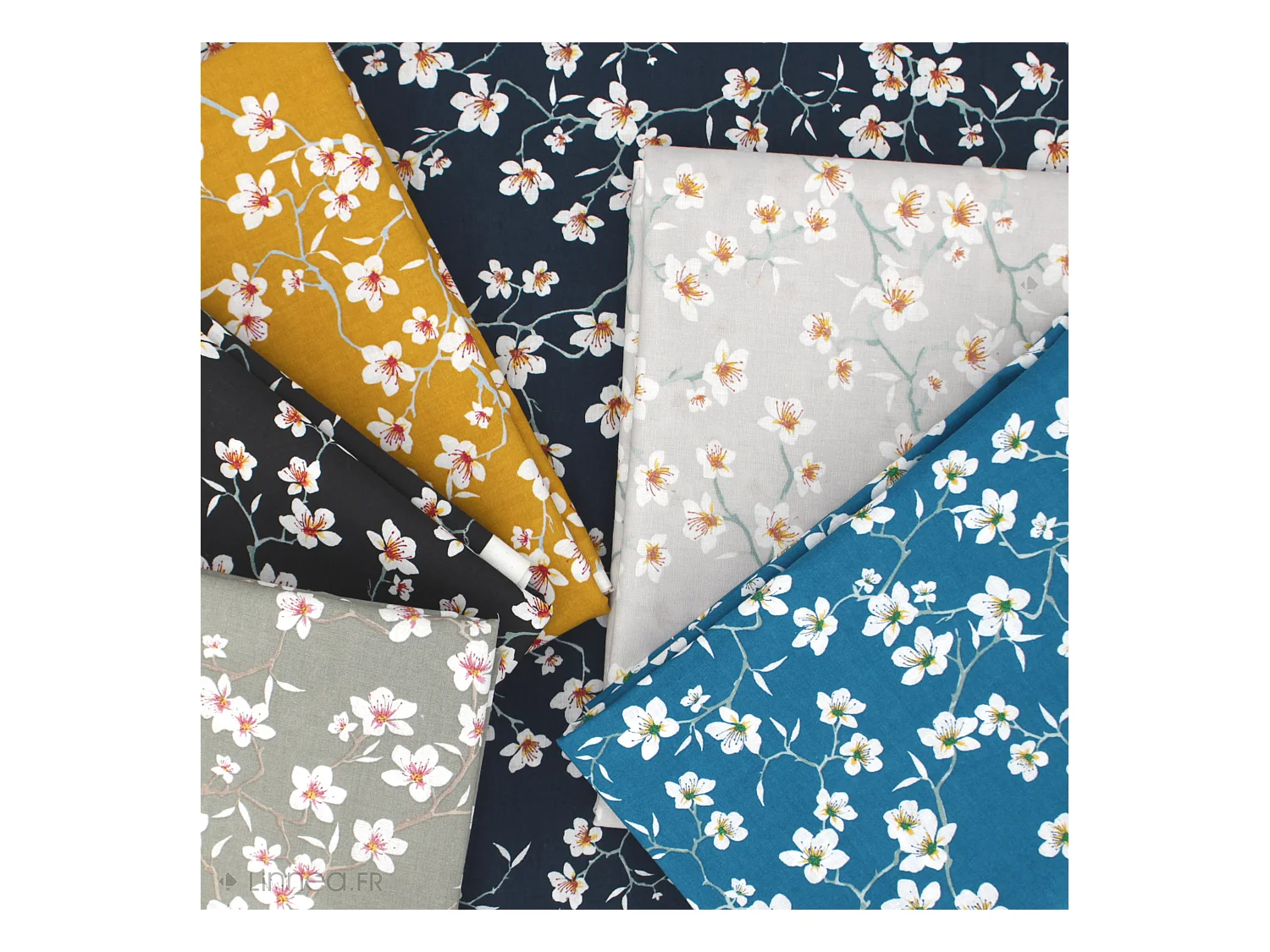 Lot de 2 sets de table enduit 38 cm AMANDIER vert Sauge