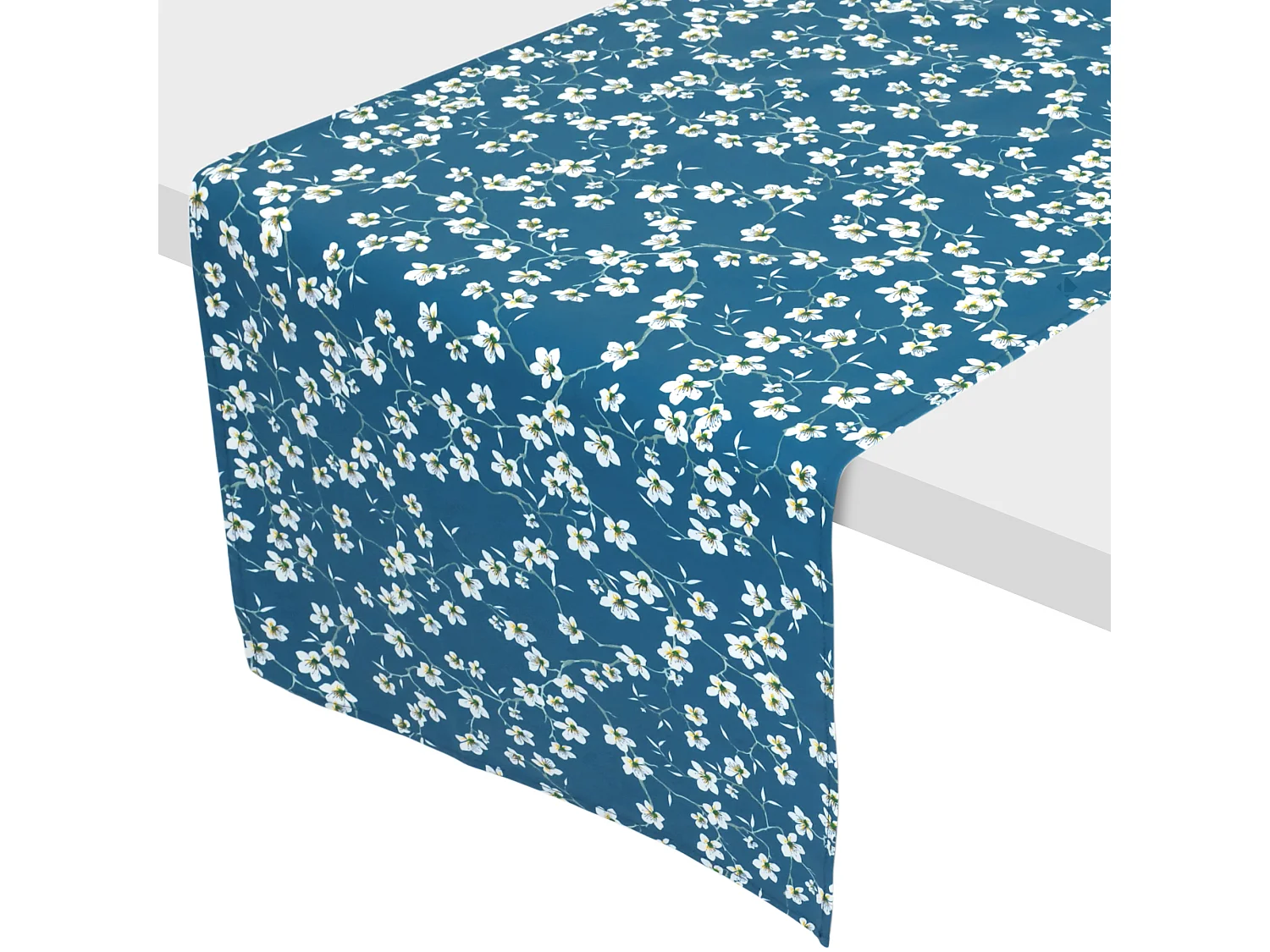 Chemin de table enduit 45x150 cm AMANDIER Bleu