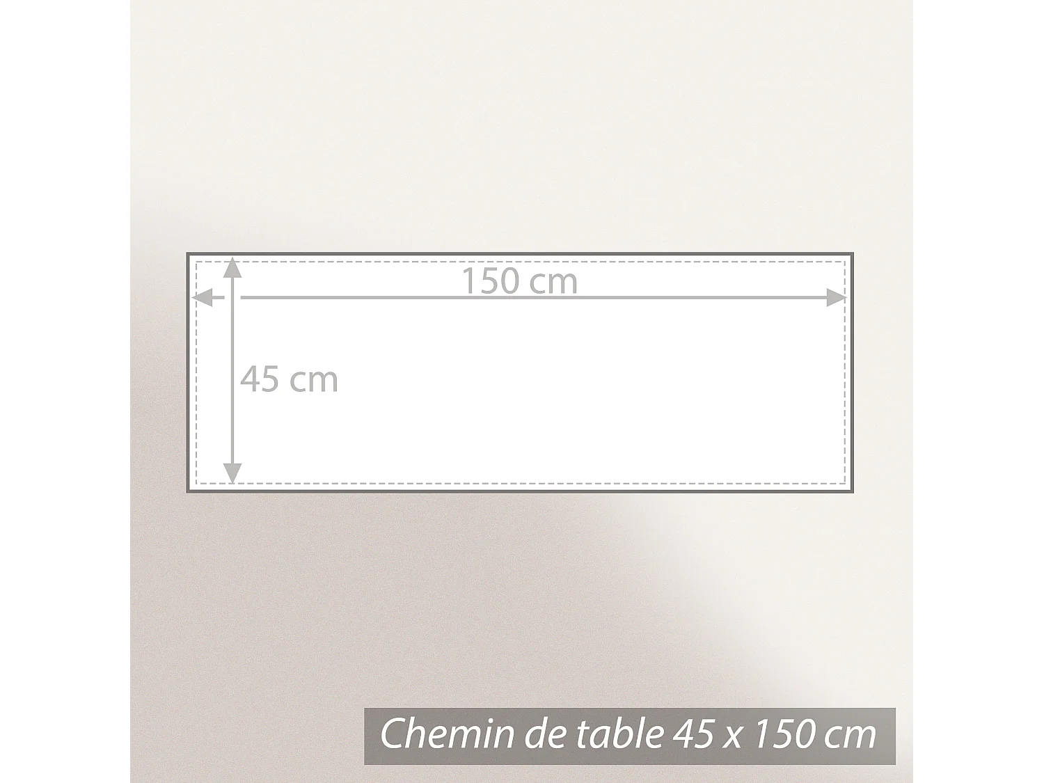 Chemin de table enduit 45x150 cm AMANDIER vert Sauge