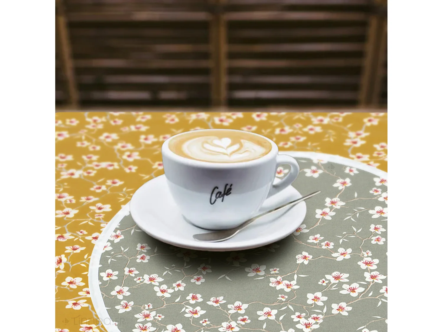 Nappe rectangle enduit 150x350 cm AMANDIER Bleu