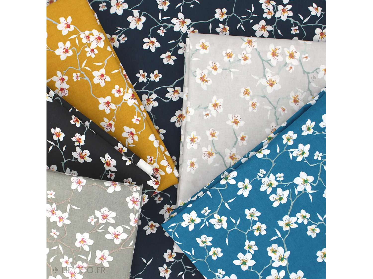 Nappe rectangle enduit 150x200 cm AMANDIER jaune Safran