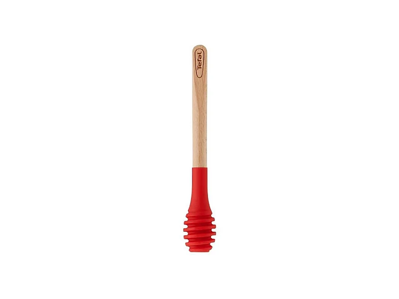 Cuillere a miel Ingenio - Bois hetre et silicone platinium - 17,5 cm