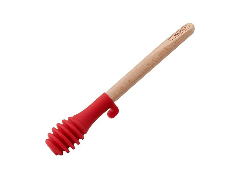 Cuillere a miel Ingenio - Bois hetre et silicone platinium - 17,5 cm