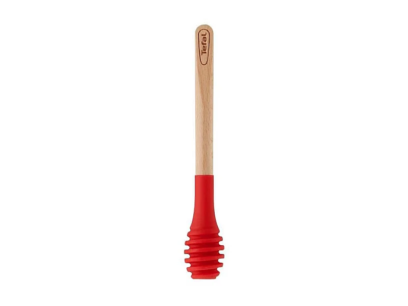 Cuillere a miel Ingenio - Bois hetre et silicone platinium - 17,5 cm