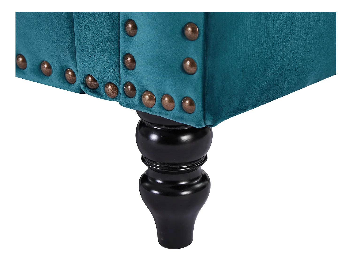 Drie- en tweezitsbank van blauwgroen velours TURNER