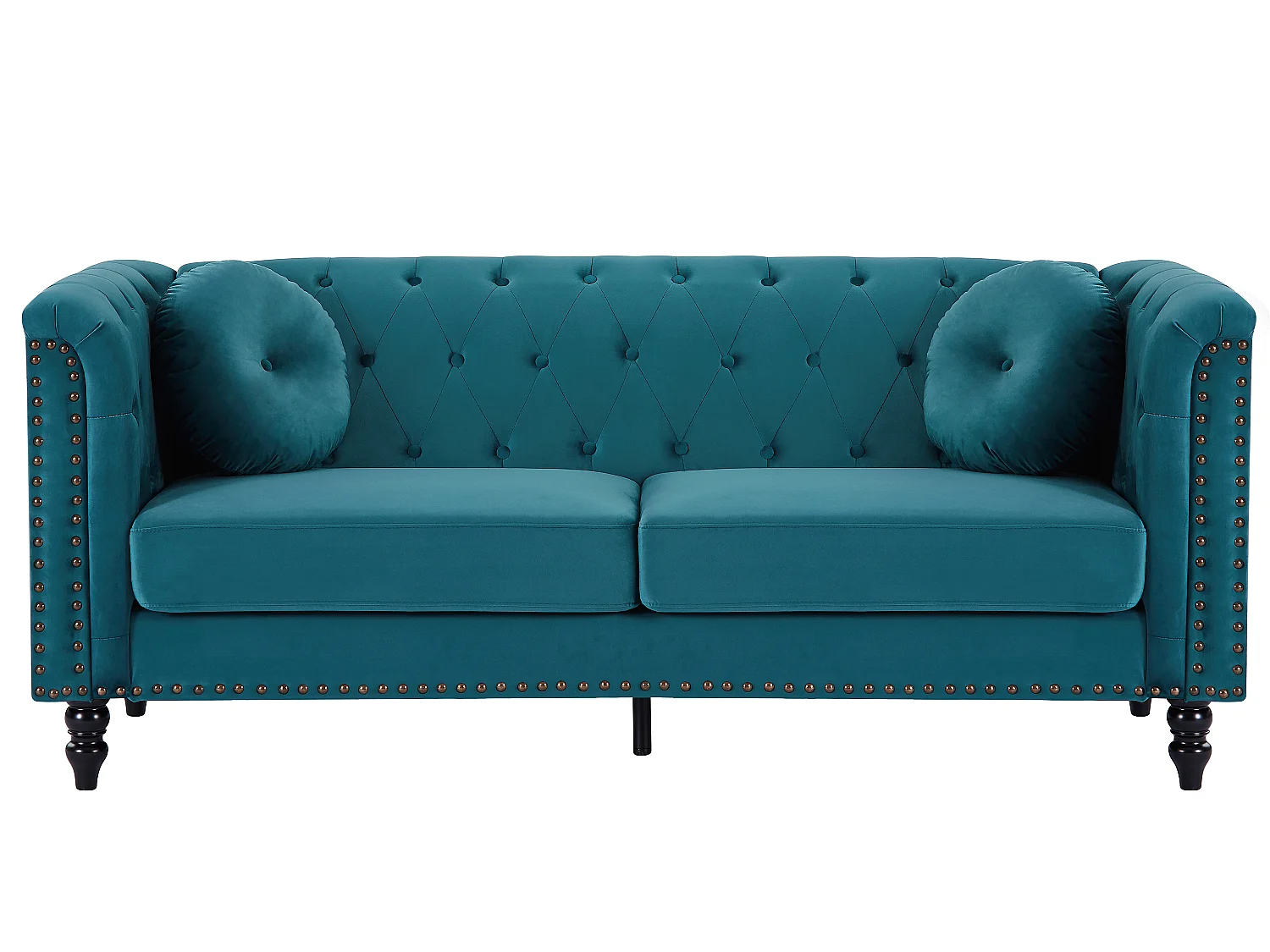 Kanapa 3+2 osobowa z weluru – kolor morski TURNER