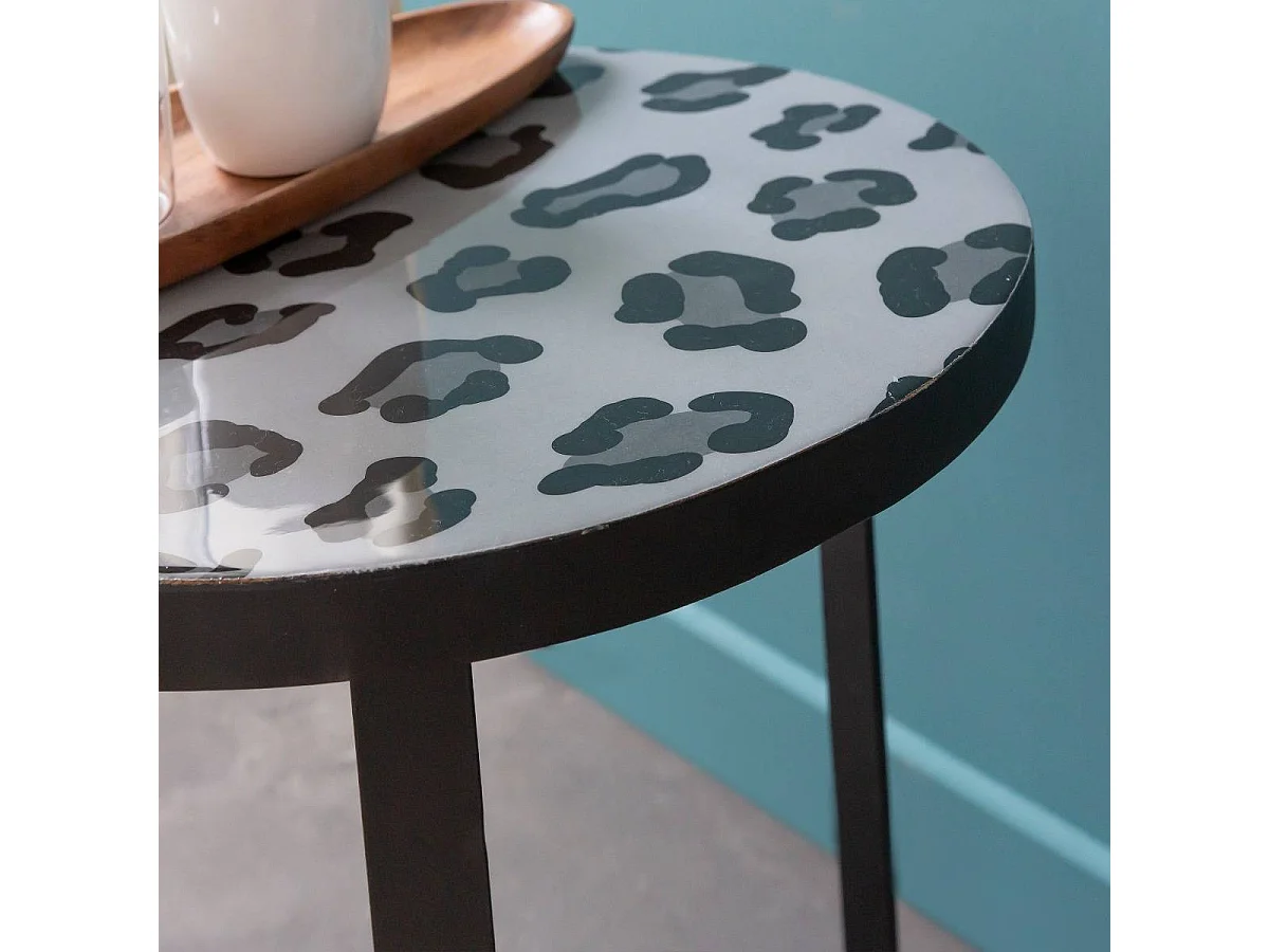 Bout de canapé en métal noir Gwen