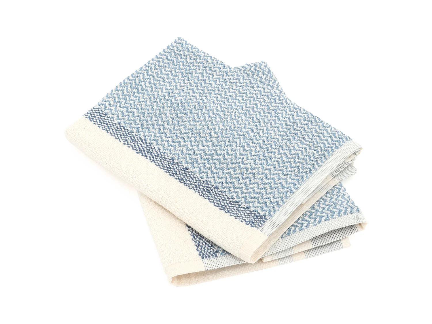 Lot de 2 torchons de cuisine éponge 50x50 cm coton OTON bleu