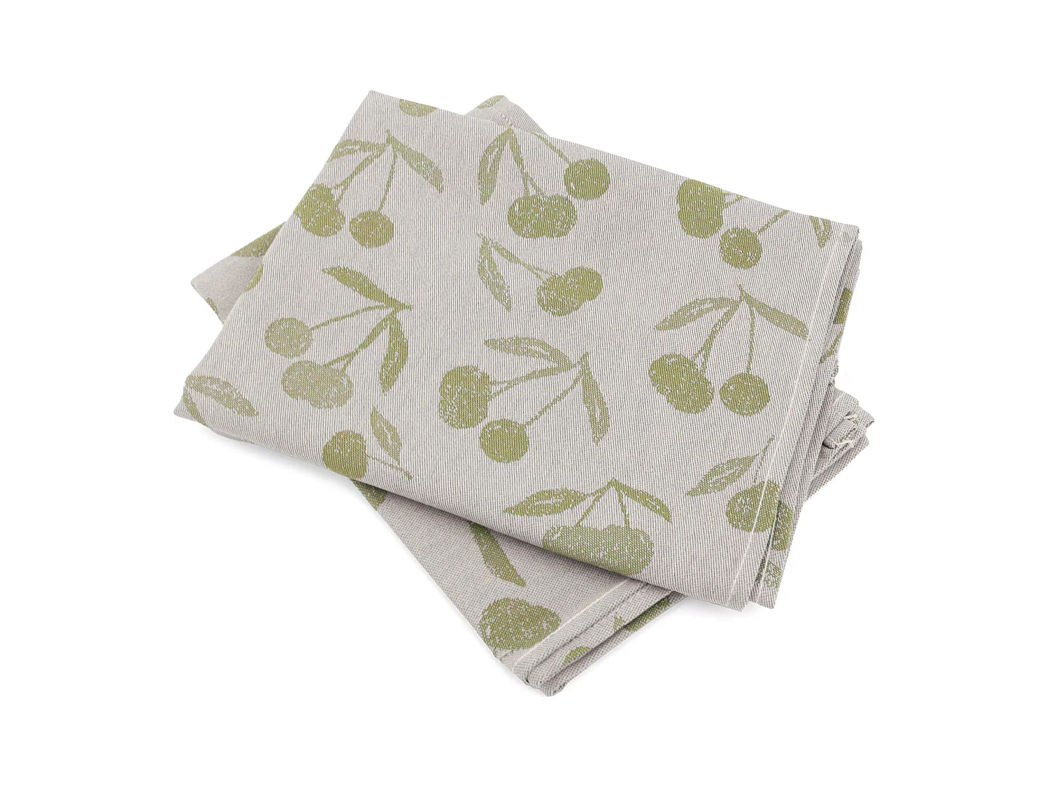 Lot de 2 torchons de cuisine toile 50x70 cm coton BING vert