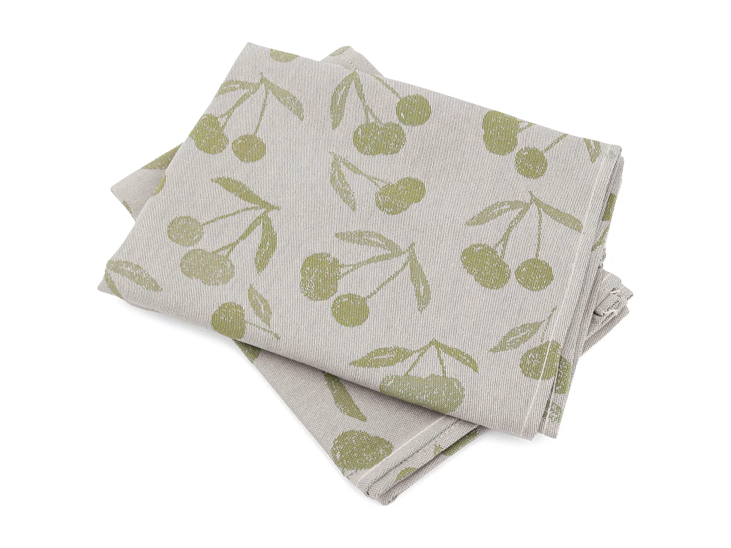 Lot de 2 torchons de cuisine toile 50x70 cm coton BING vert