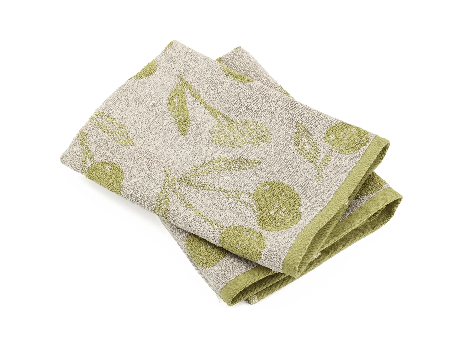 Lot de 2 torchons de cuisine éponge 50x50 cm coton BING vert