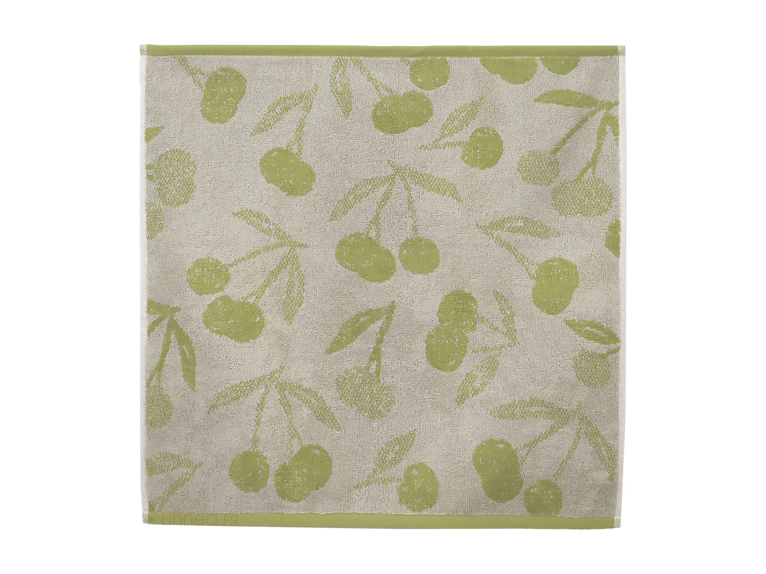 Lot de 2 torchons de cuisine éponge 50x50 cm coton BING vert