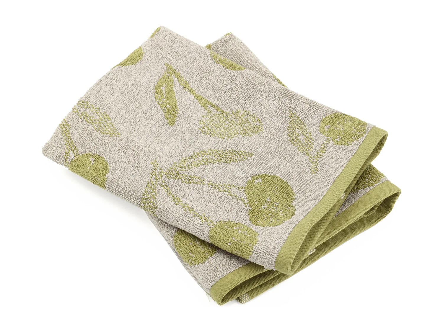 Lot de 2 torchons de cuisine éponge 50x50 cm coton BING vert