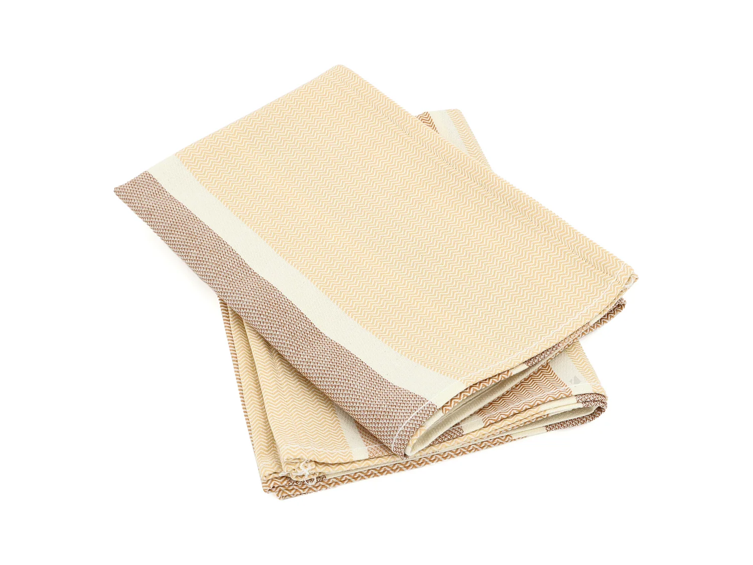 Lot de 2 torchons de cuisine toile 50x70 cm coton OTON jaune