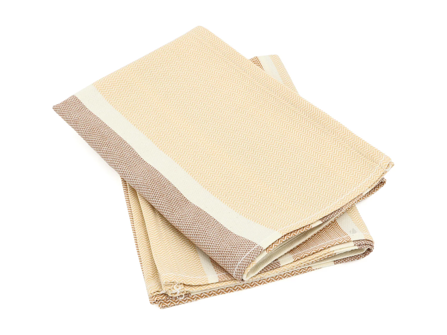 Lot de 2 torchons de cuisine toile 50x70 cm coton OTON jaune