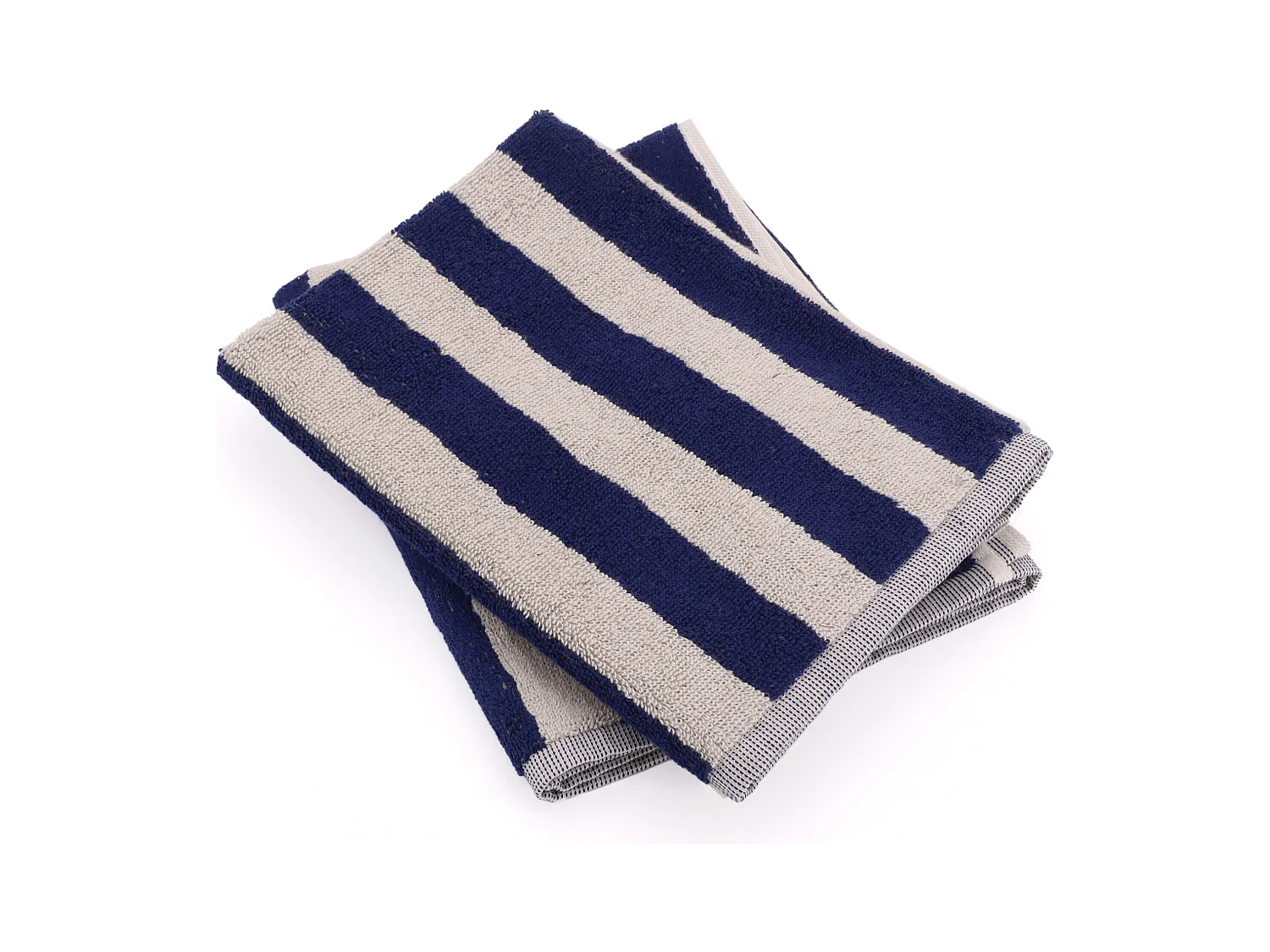 Lot de 2 torchons de cuisine éponge 50x50 cm coton PAT bleu