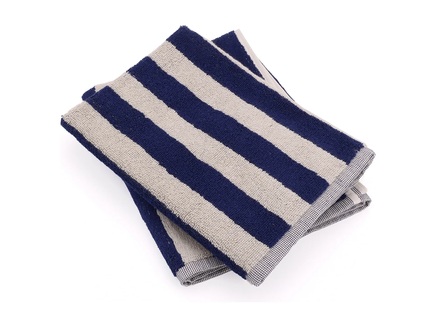 Lot de 2 torchons de cuisine éponge 50x50 cm coton PAT bleu