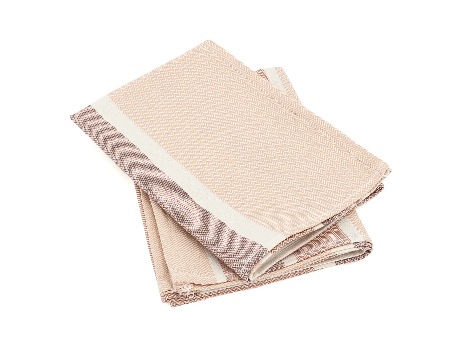 Lot de 2 torchons de cuisine toile 50x70 cm coton OTON marron