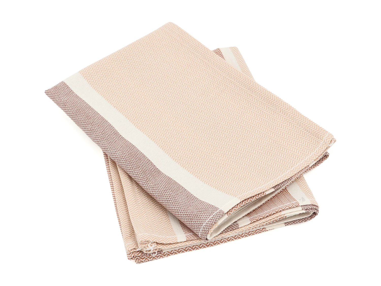 Lot de 2 torchons de cuisine toile 50x70 cm coton OTON marron