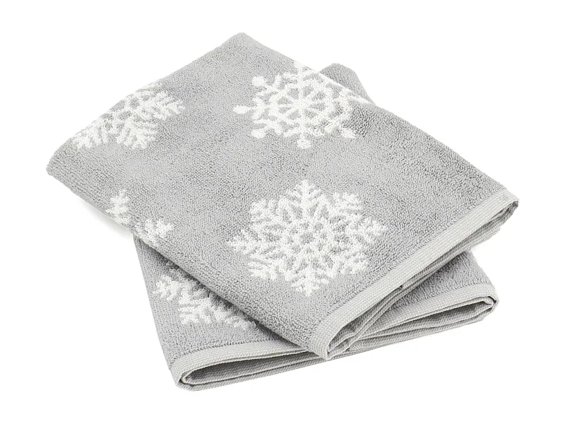 Lot de 2 torchons de cuisine éponge 50x50 cm coton ICE gris