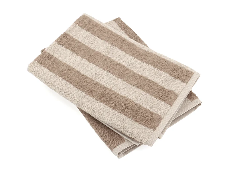 Lot de 2 torchons de cuisine éponge 50x50 cm coton PAT marron