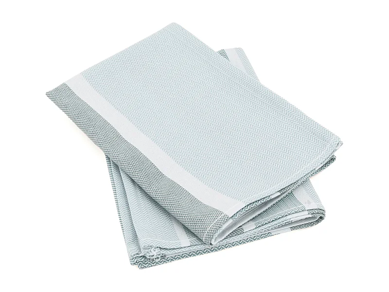 Lot de 2 torchons de cuisine toile 50x70 cm coton OTON bleu