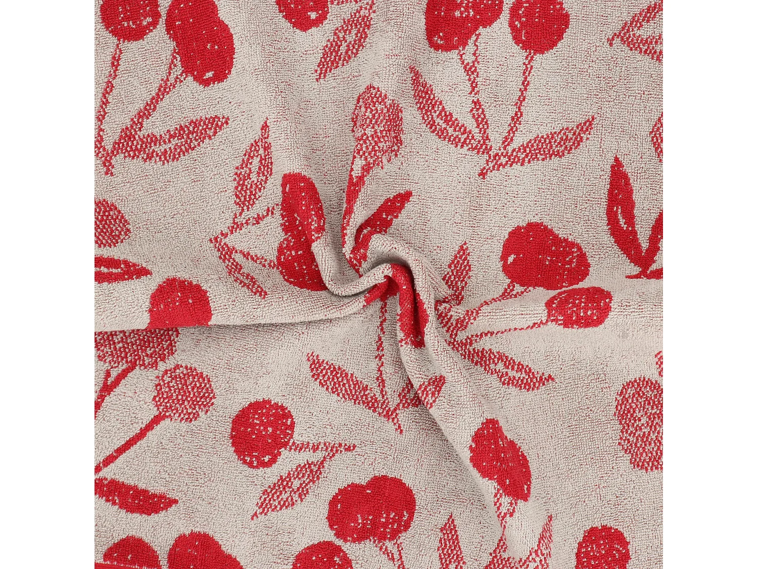 Lot de 2 torchons de cuisine éponge 50x50 cm coton BING rouge