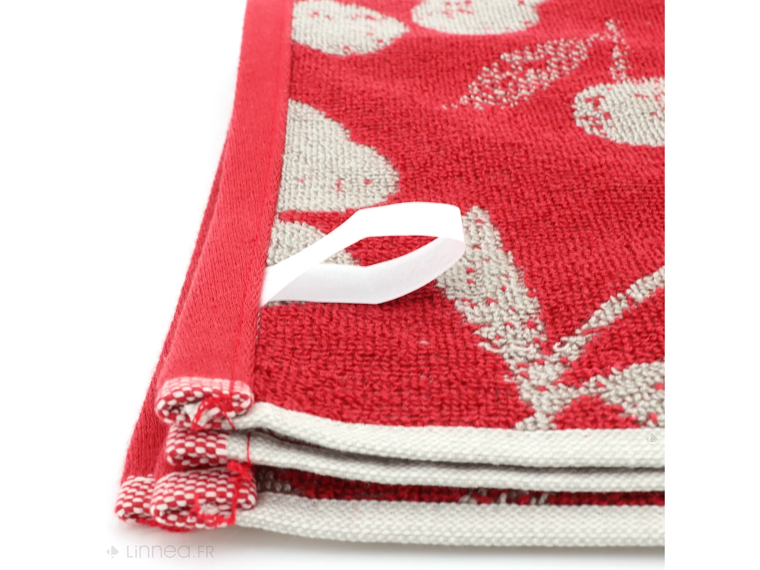 Lot de 2 torchons de cuisine éponge 50x50 cm coton BING rouge