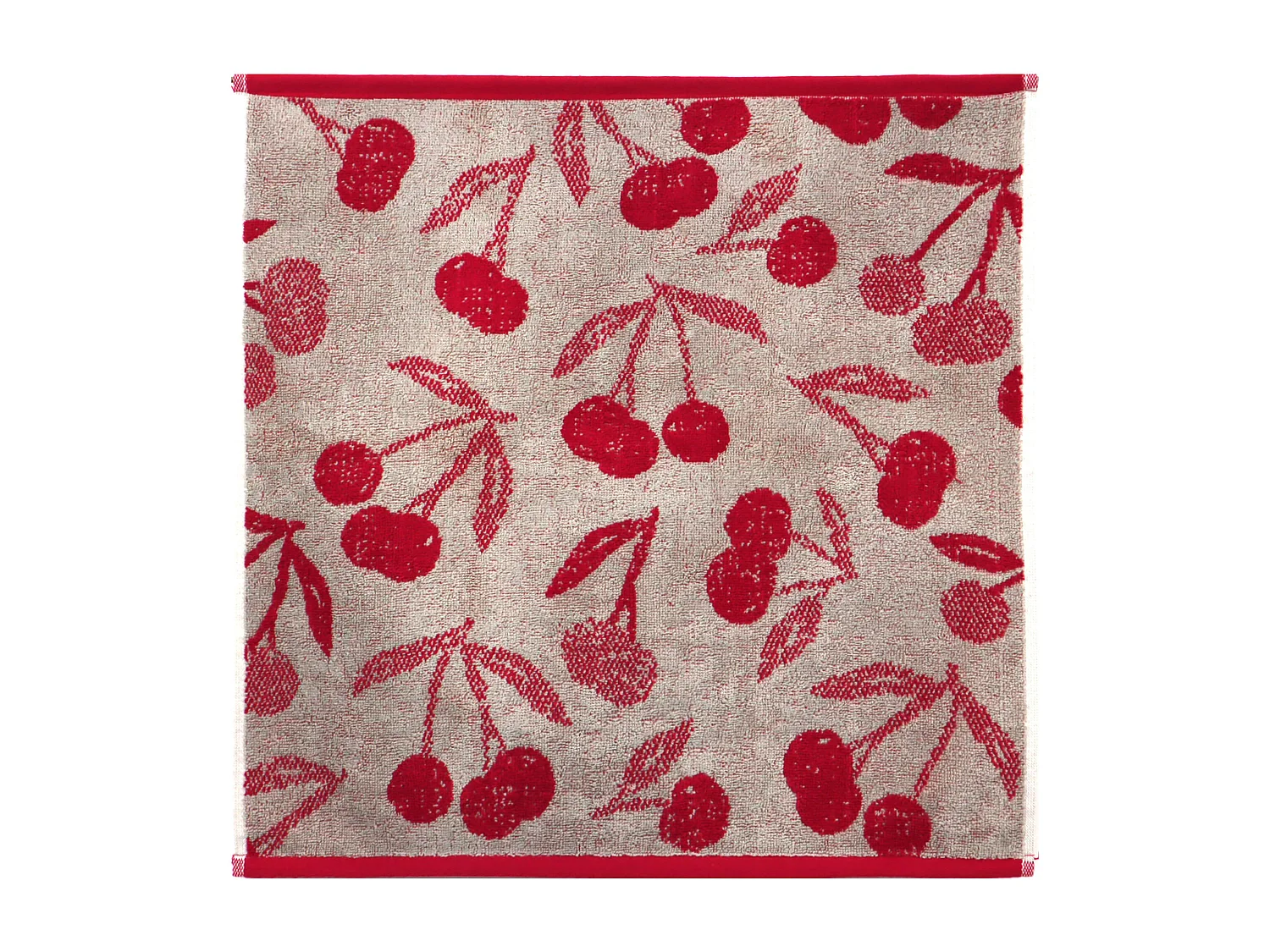 Lot de 2 torchons de cuisine éponge 50x50 cm coton BING rouge