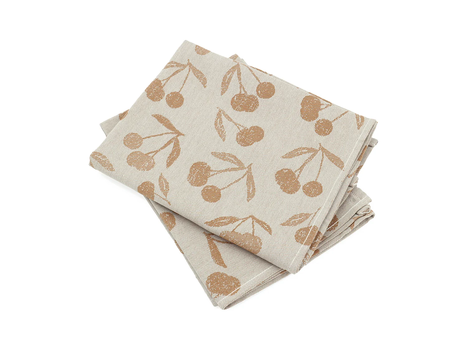 Lot de 2 torchons de cuisine toile 50x70 cm coton BING marron