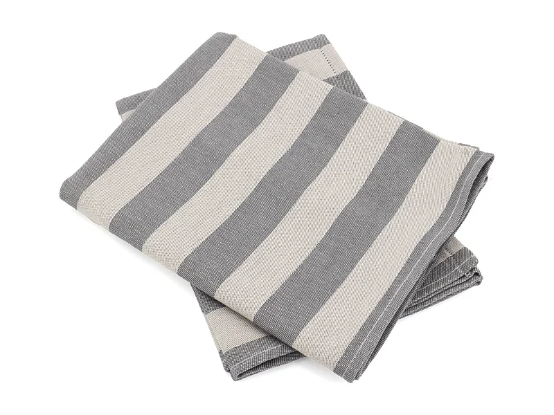 Lot de 2 torchons de cuisine toile 50x70 cm coton PAT gris