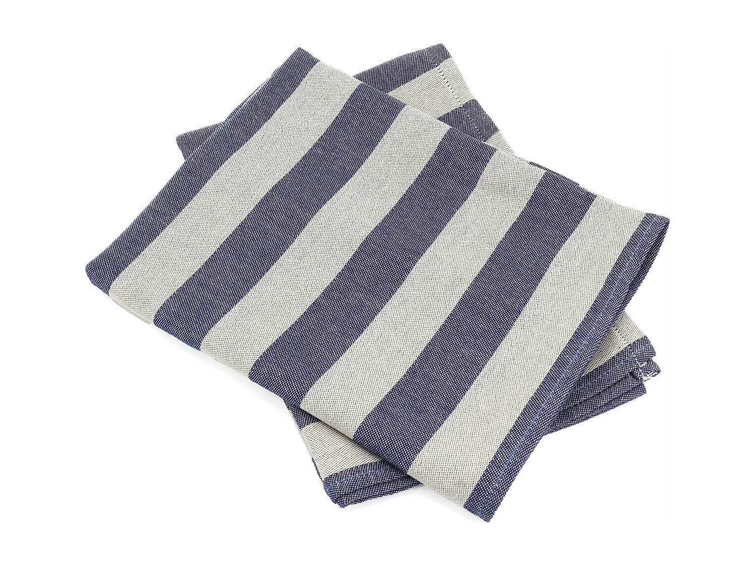 Lot de 2 torchons de cuisine toile 50x70 cm coton PAT bleu