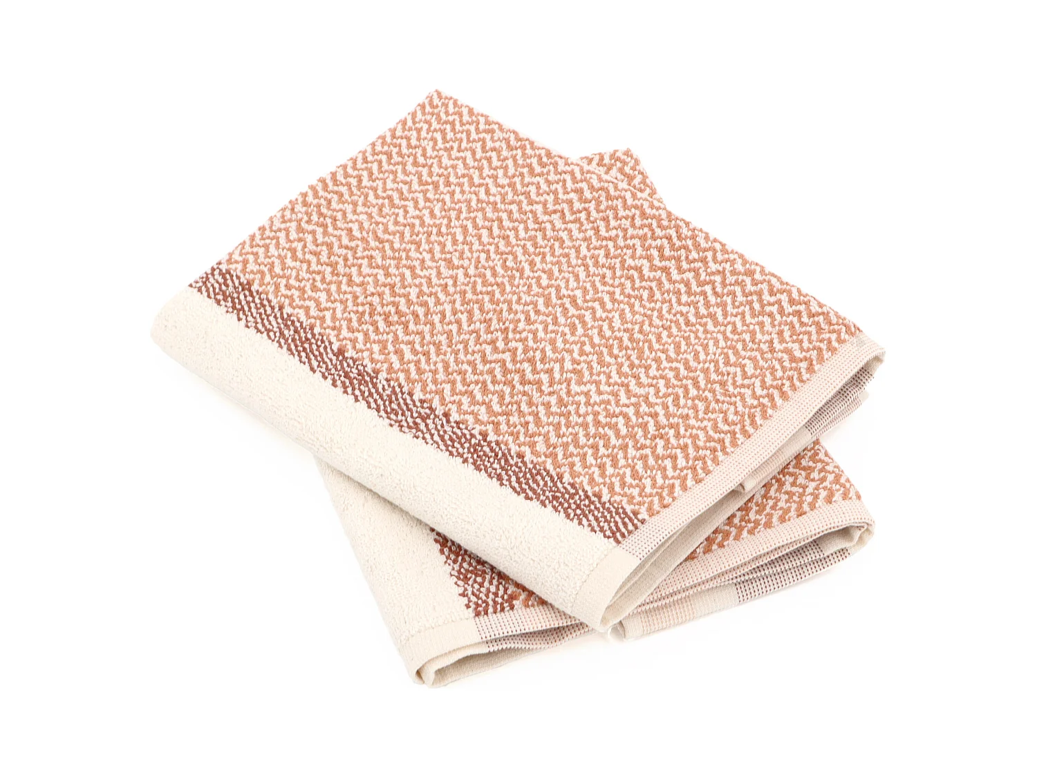 Lot de 2 torchons de cuisine éponge 50x50 cm coton OTON marron