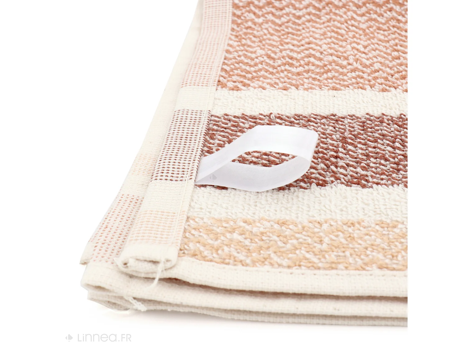 Lot de 2 torchons de cuisine éponge 50x50 cm coton OTON marron