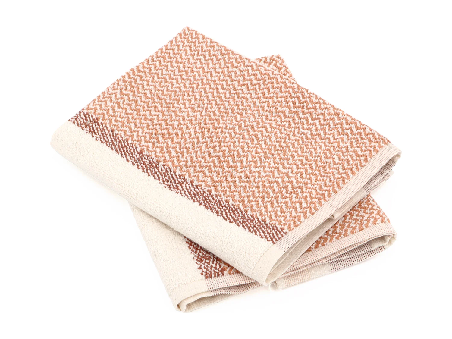 Lot de 2 torchons de cuisine éponge 50x50 cm coton OTON marron