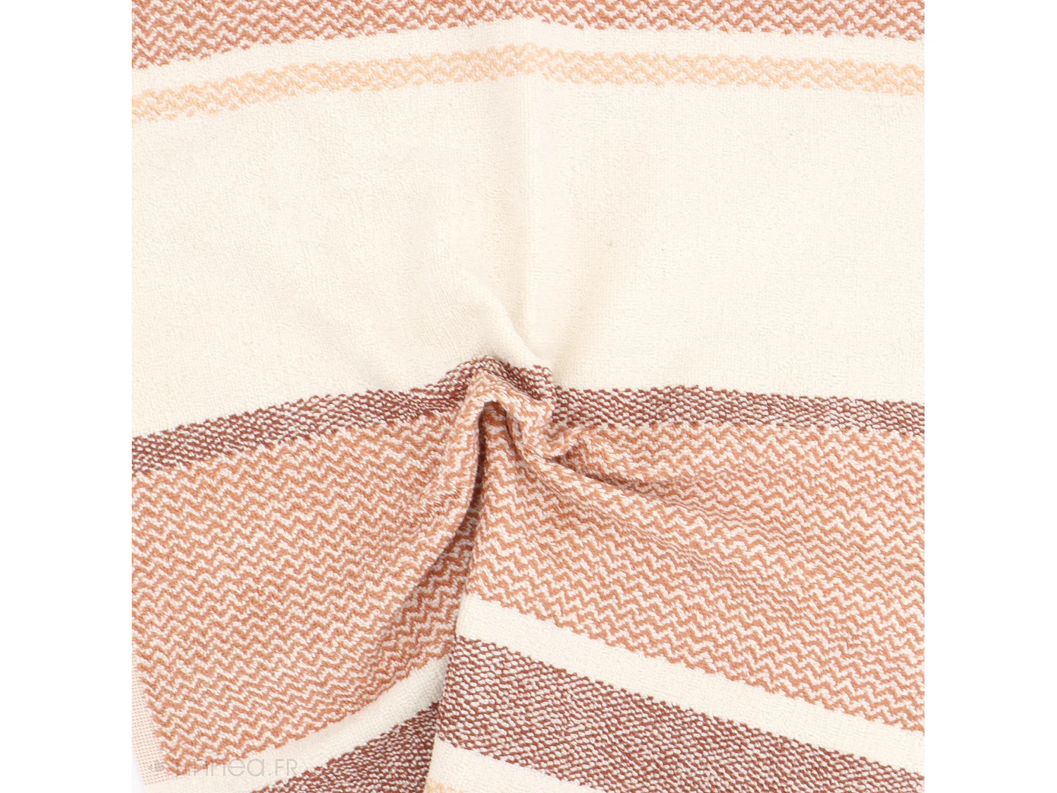 Lot de 2 torchons de cuisine éponge 50x50 cm coton OTON marron