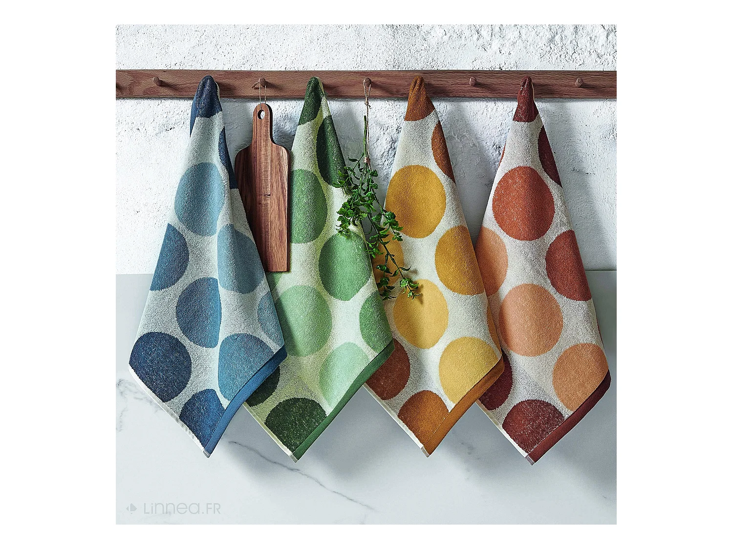 Lot de 2 torchons de cuisine éponge 50x50 cm coton GLOBUS bleu