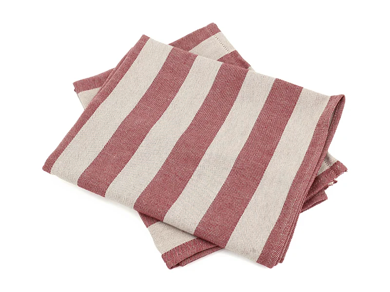 Lot de 2 torchons de cuisine toile 50x70 cm coton PAT bordeaux