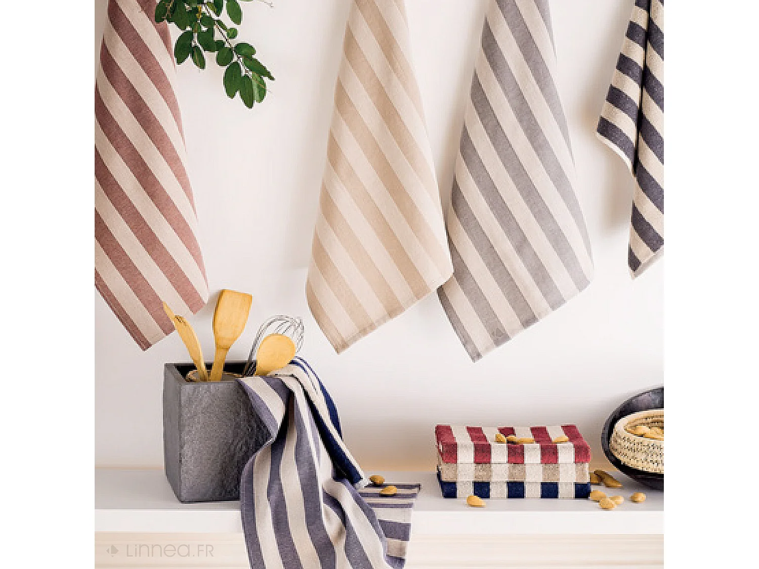 Lot de 2 torchons de cuisine toile 50x70 cm coton PAT bordeaux