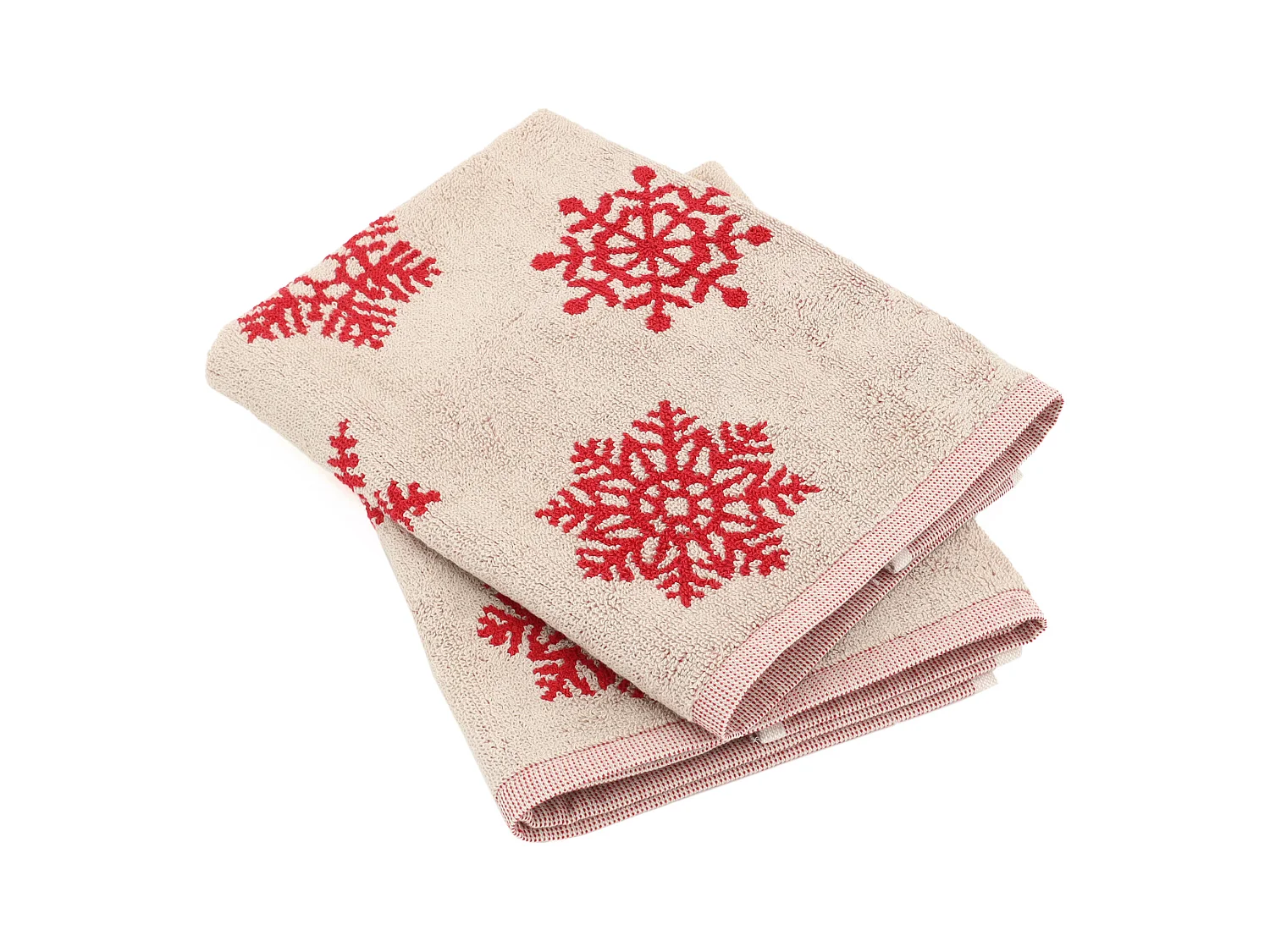 Lot de 2 torchons de cuisine éponge 50x50 cm coton ICE rouge