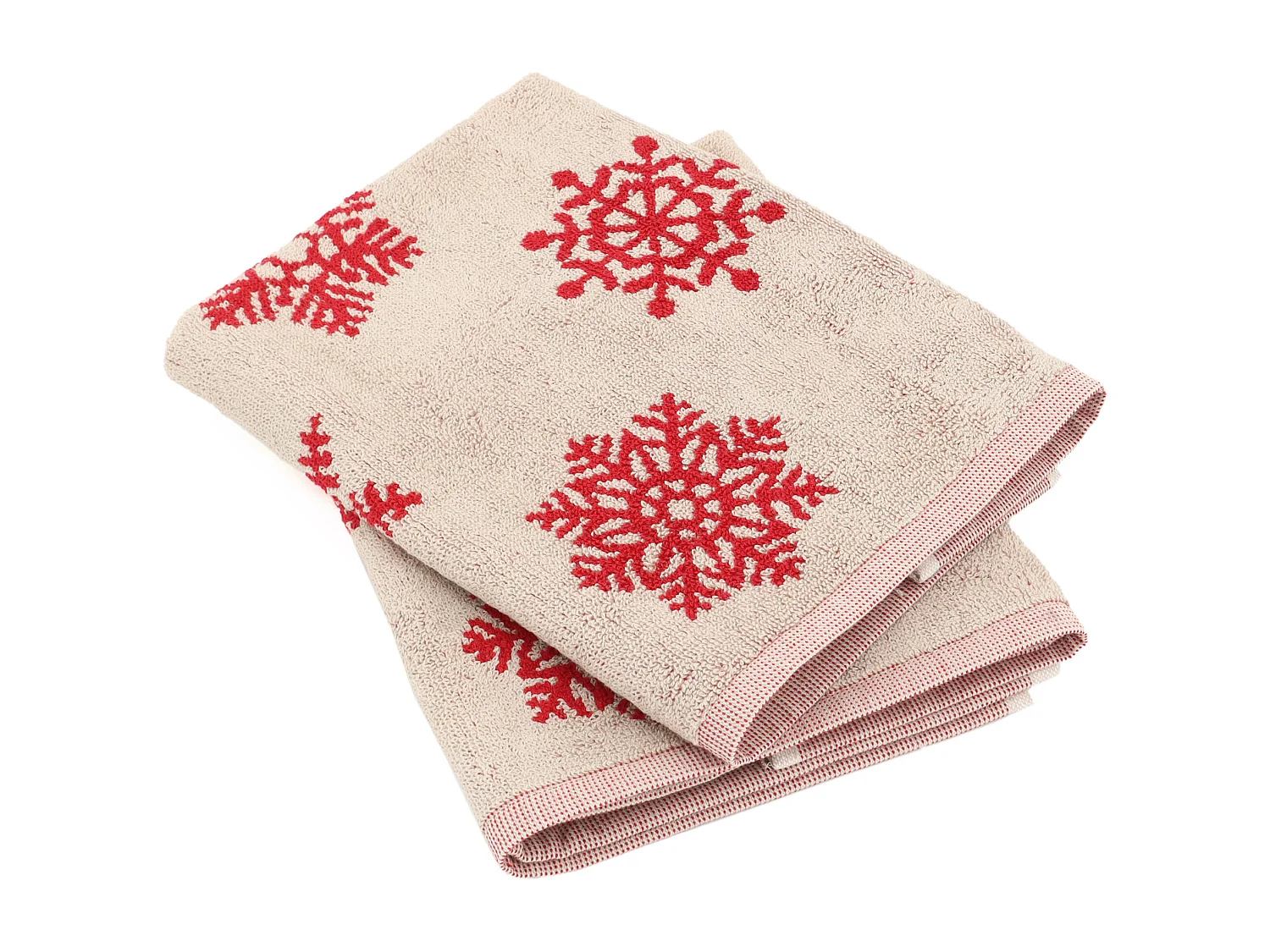 Lot de 2 torchons de cuisine éponge 50x50 cm coton ICE rouge