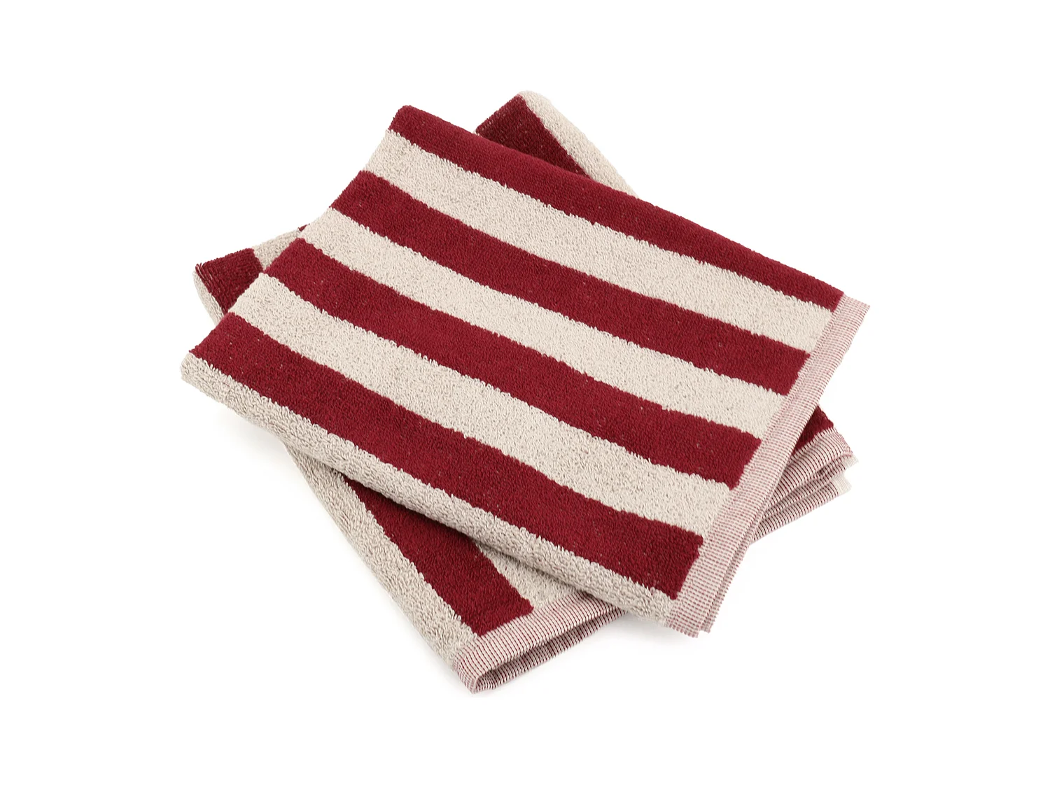 Lot de 2 torchons de cuisine éponge 50x50 cm coton PAT bordeaux