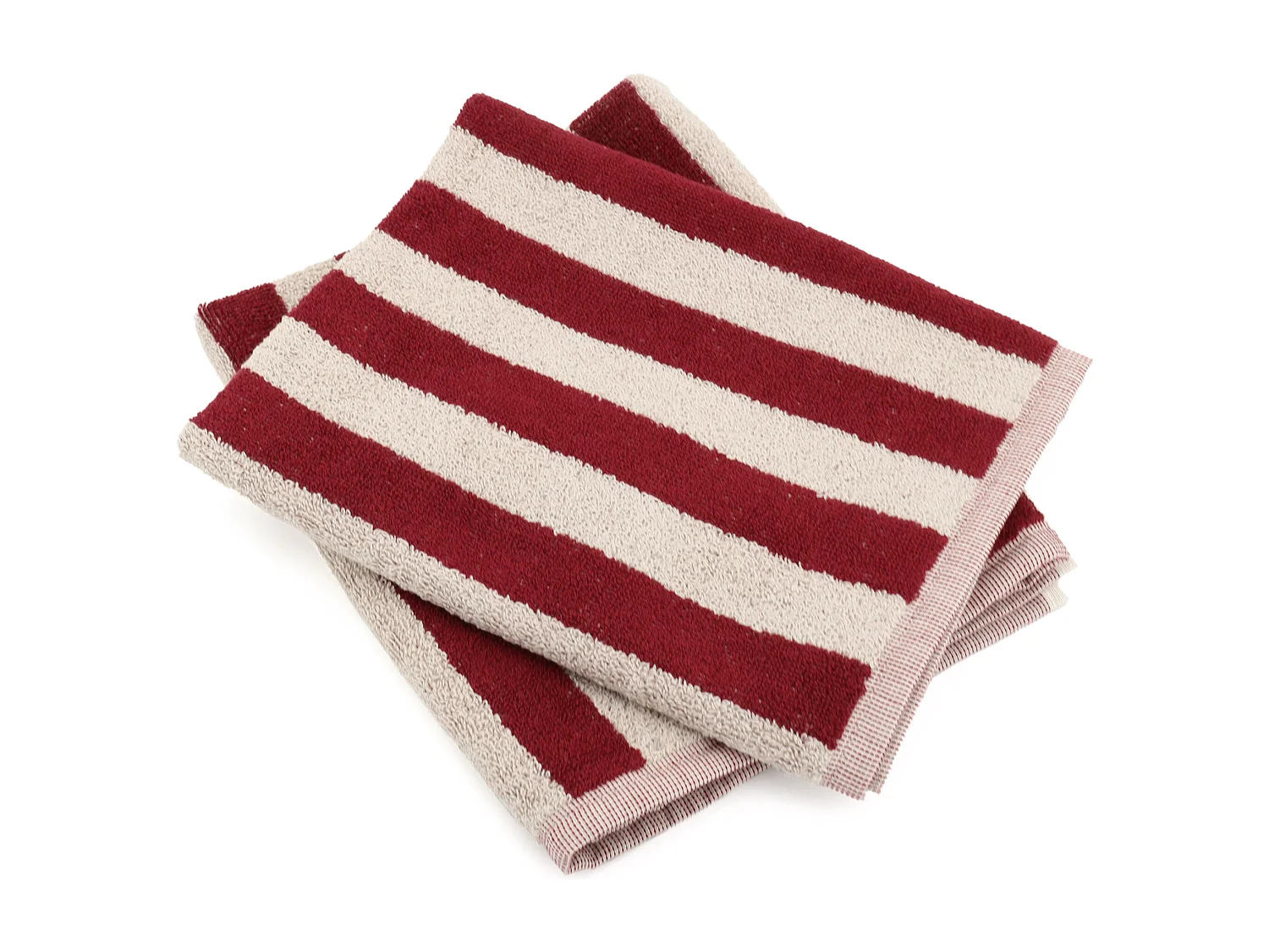 Lot de 2 torchons de cuisine éponge 50x50 cm coton PAT bordeaux