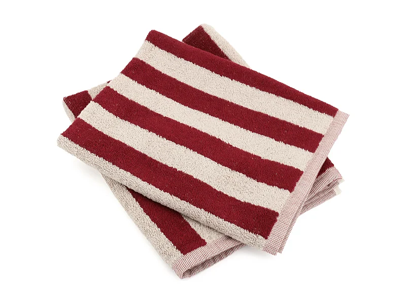 Lot de 2 torchons de cuisine éponge 50x50 cm coton PAT bordeaux