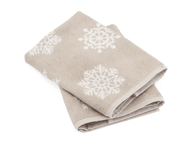 Lot de 2 torchons de cuisine éponge 50x50 cm coton ICE beige