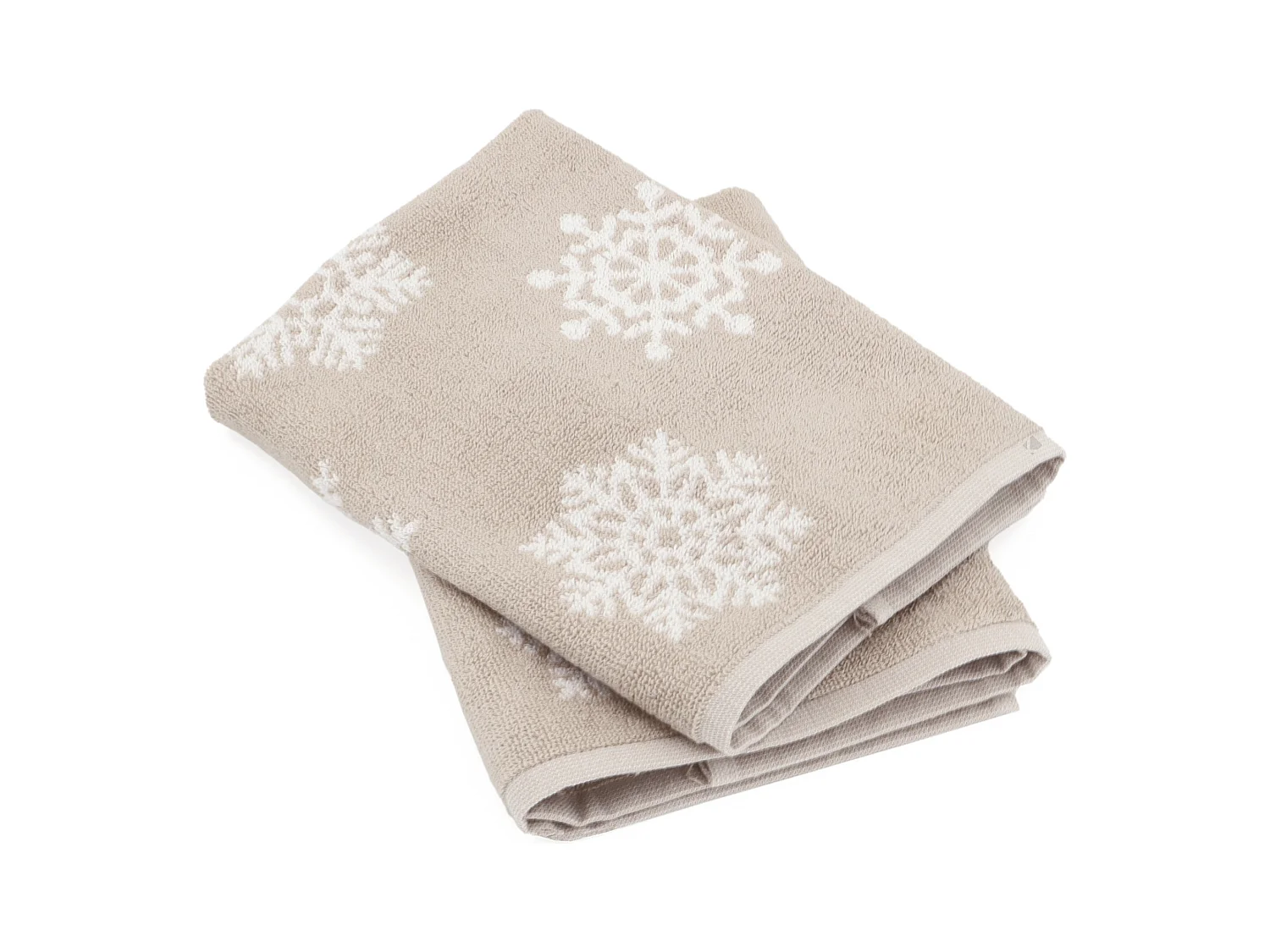 Lot de 2 torchons de cuisine éponge 50x50 cm coton ICE beige