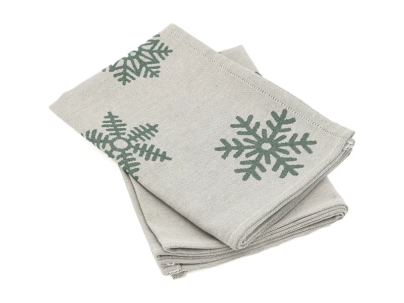Lot de 2 torchons de cuisine toile 50x70 cm coton ICE vert