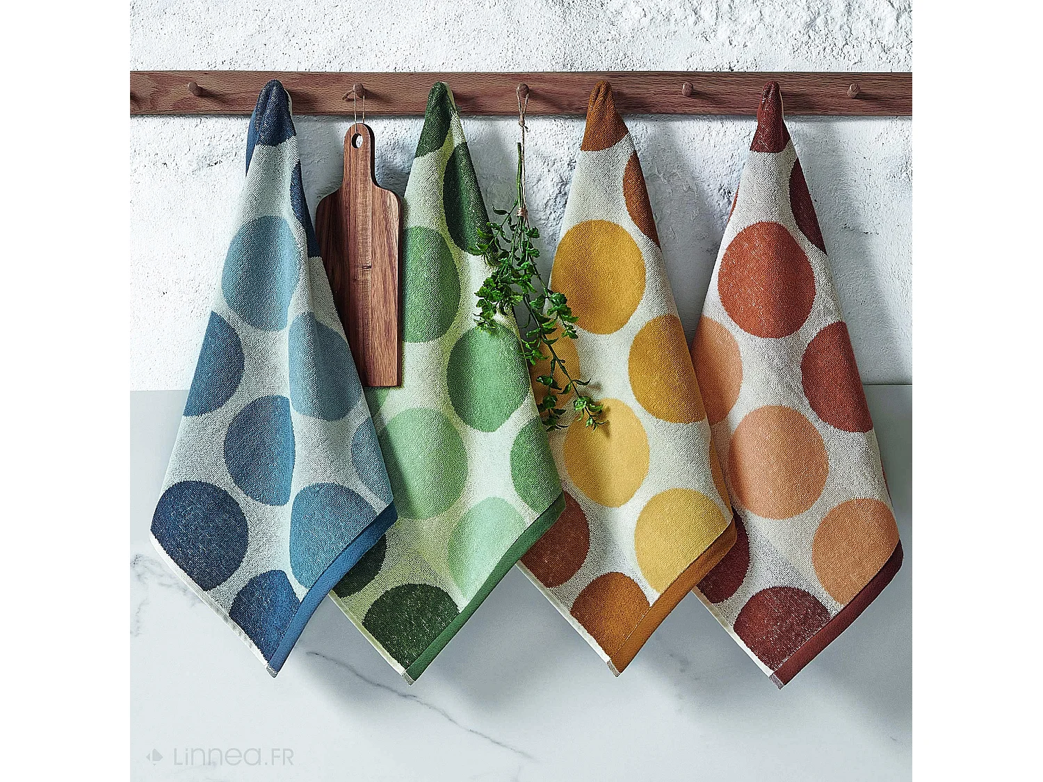 Lot de 2 torchons de cuisine éponge 50x50 cm coton GLOBUS marron