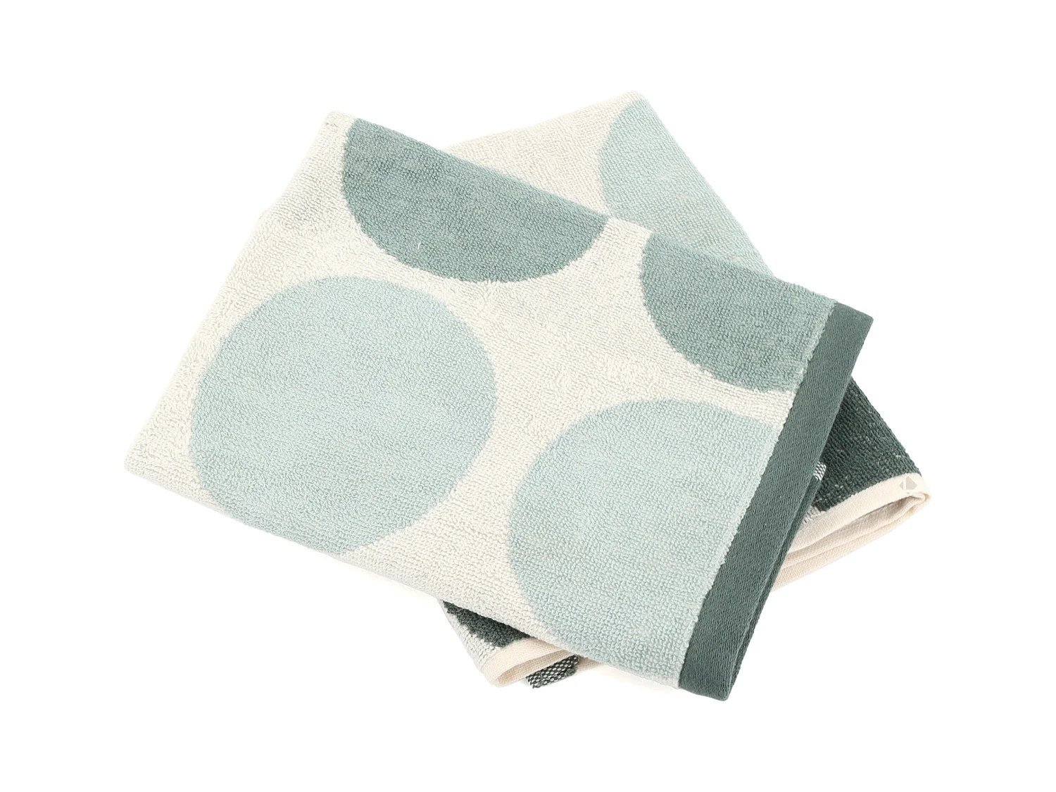 Lot de 2 torchons de cuisine éponge 50x50 cm coton GLOBUS vert