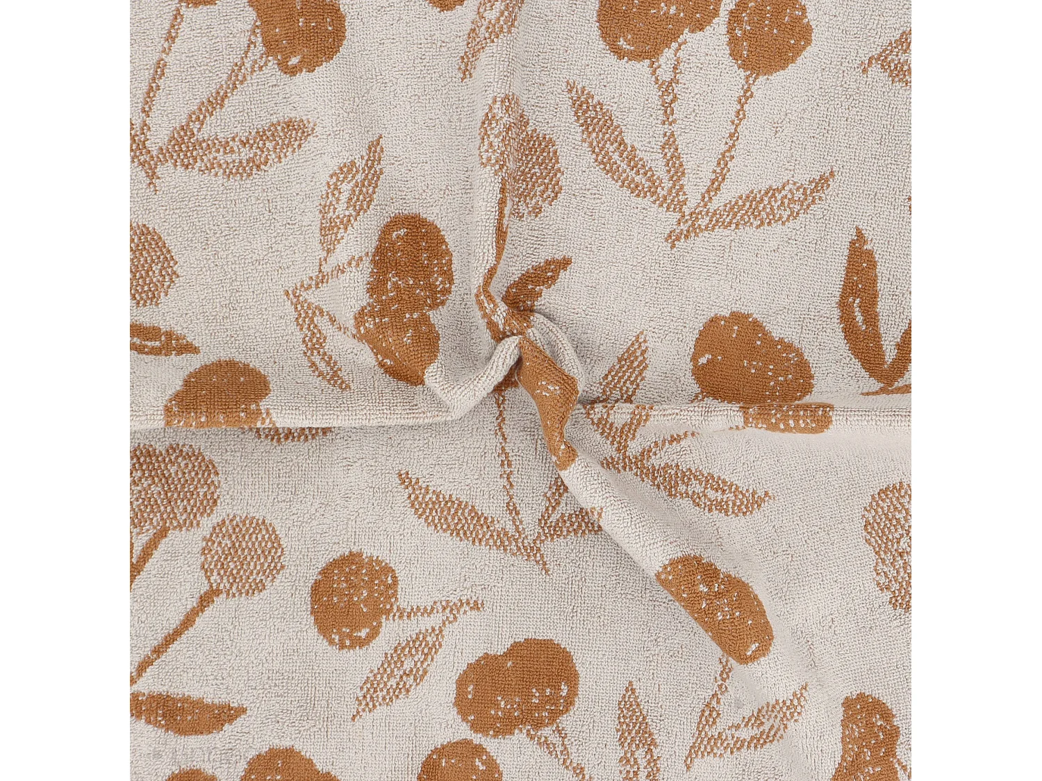 Lot de 2 torchons de cuisine éponge 50x50 cm coton BING marron